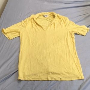 Stretchy Yellow V Neck Top